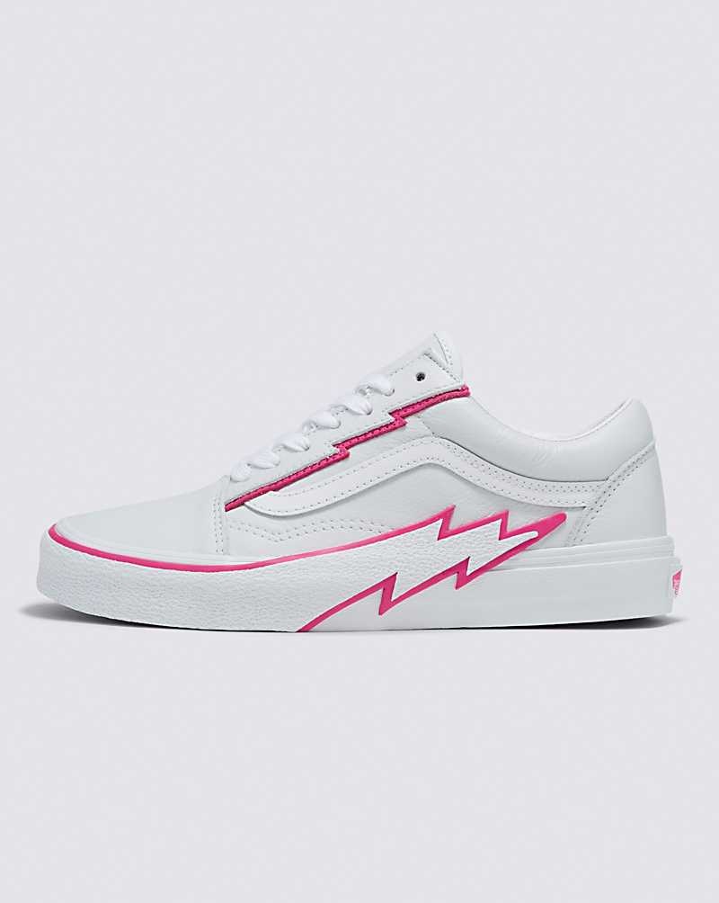 Vans Old Skool Bolt Deri Ayakkabı Erkek Beyaz Pembe | Türkiye OXH864072