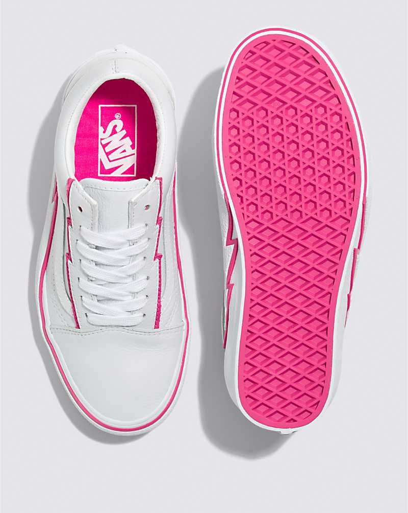 Vans Old Skool Bolt Deri Ayakkabı Kadın Beyaz Pembe | Türkiye QXE513862