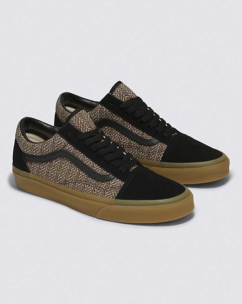 Vans Old Skool Herringbone Ayakkabı Erkek Siyah Kahverengi | Türkiye WHU825134