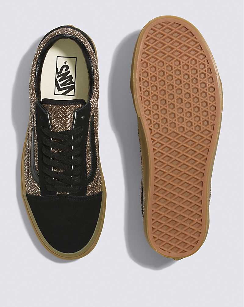 Vans Old Skool Herringbone Ayakkabı Erkek Siyah Kahverengi | Türkiye WHU825134