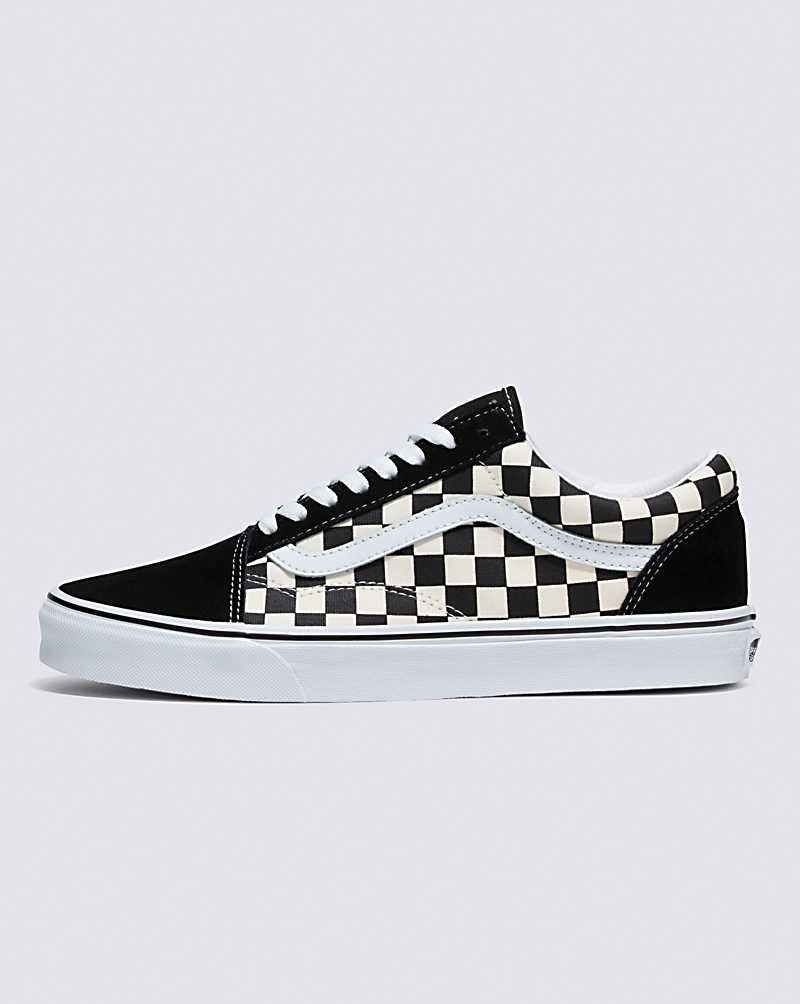 Vans Old Skool Primary Check Ayakkabı Kadın Siyah Beyaz | Türkiye UZS429570