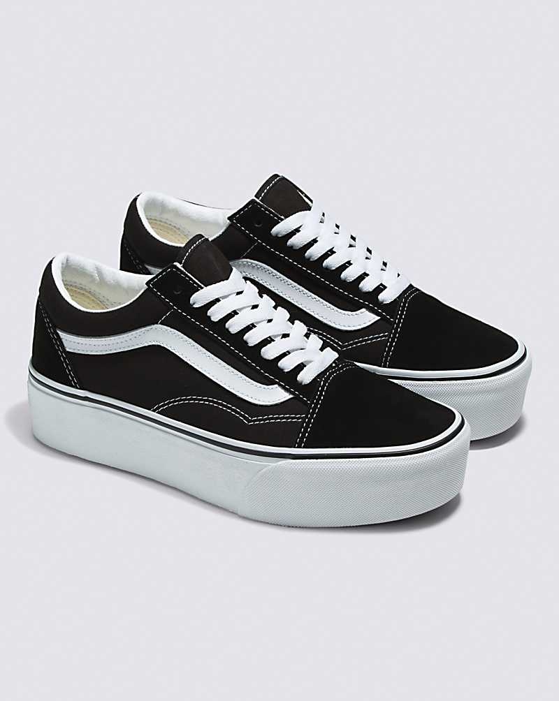 Vans Old Skool Stackform Ayakkabı Kadın Siyah Beyaz | Türkiye JOL986502