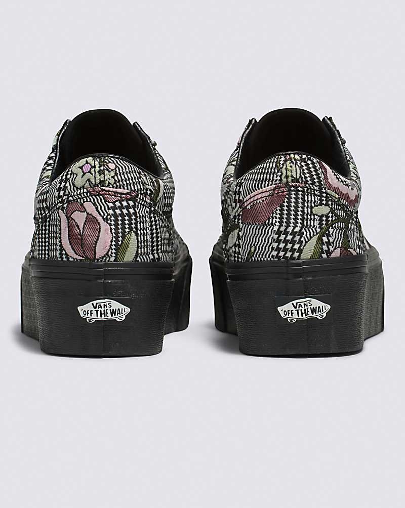 Vans Old Skool Stackform Tapestry Floral Ayakkabı Kadın Siyah | Türkiye XWK869741