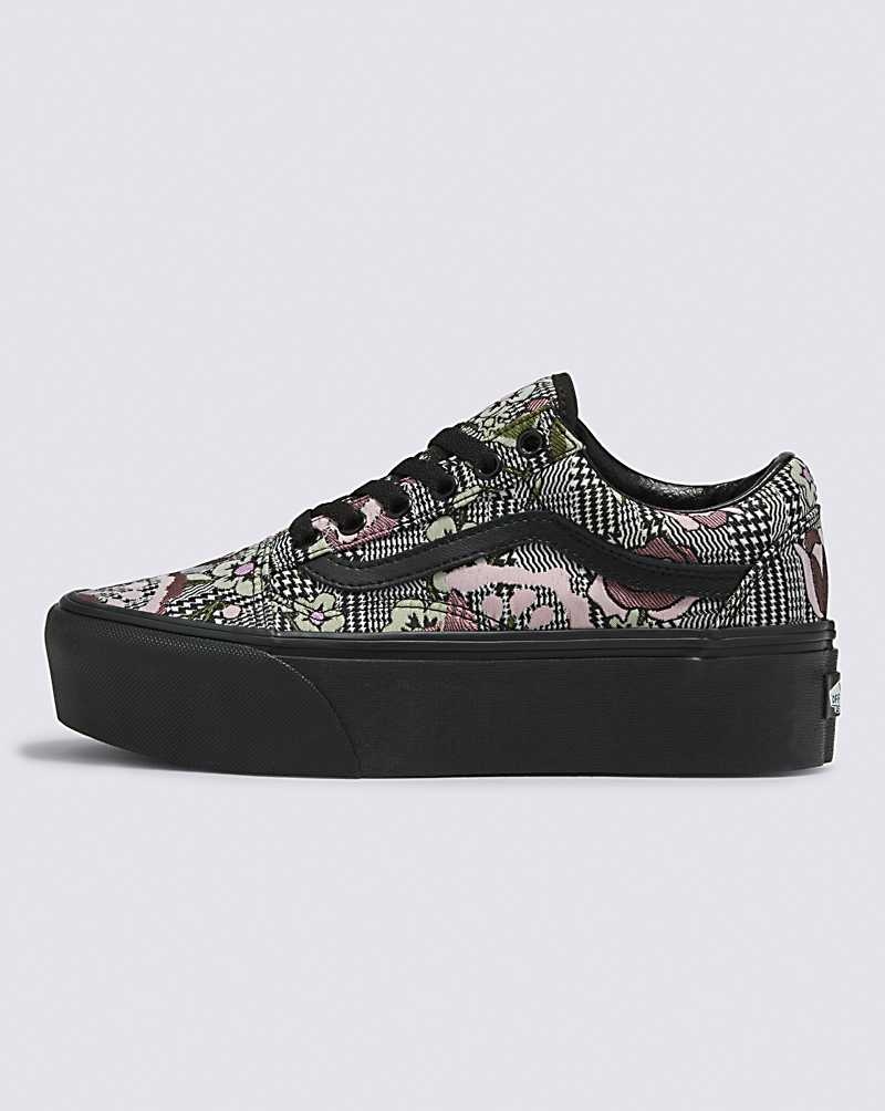 Vans Old Skool Stackform Tapestry Floral Ayakkabı Kadın Siyah | Türkiye XWK869741