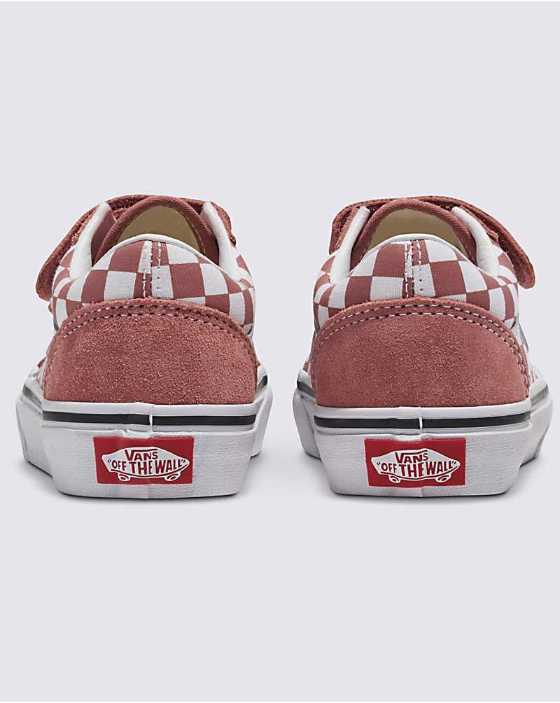 Vans Old Skool V Checkerboard Ayakkabı Çocuk Pembe | Türkiye ZRY608571