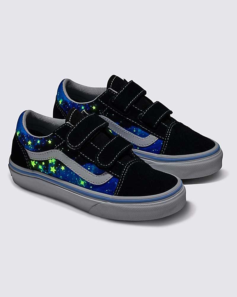 Vans Old Skool V Glow Ayakkabı Çocuk Siyah Mavi | Türkiye ZEW598471