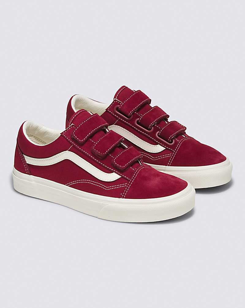 Vans Old Skool V Süet Kanvas Ayakkabı Erkek Kırmızı | Türkiye DHW650479