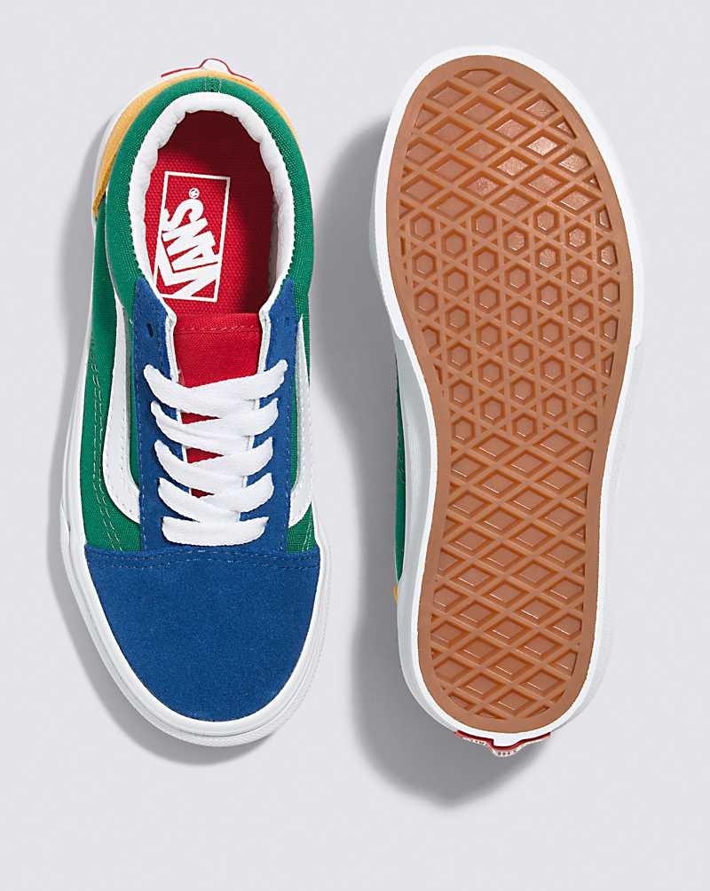 Vans Old Skool Vans Yacht Club Ayakkabı Çocuk Mavi Yeşil Sarı | Türkiye MAG035927