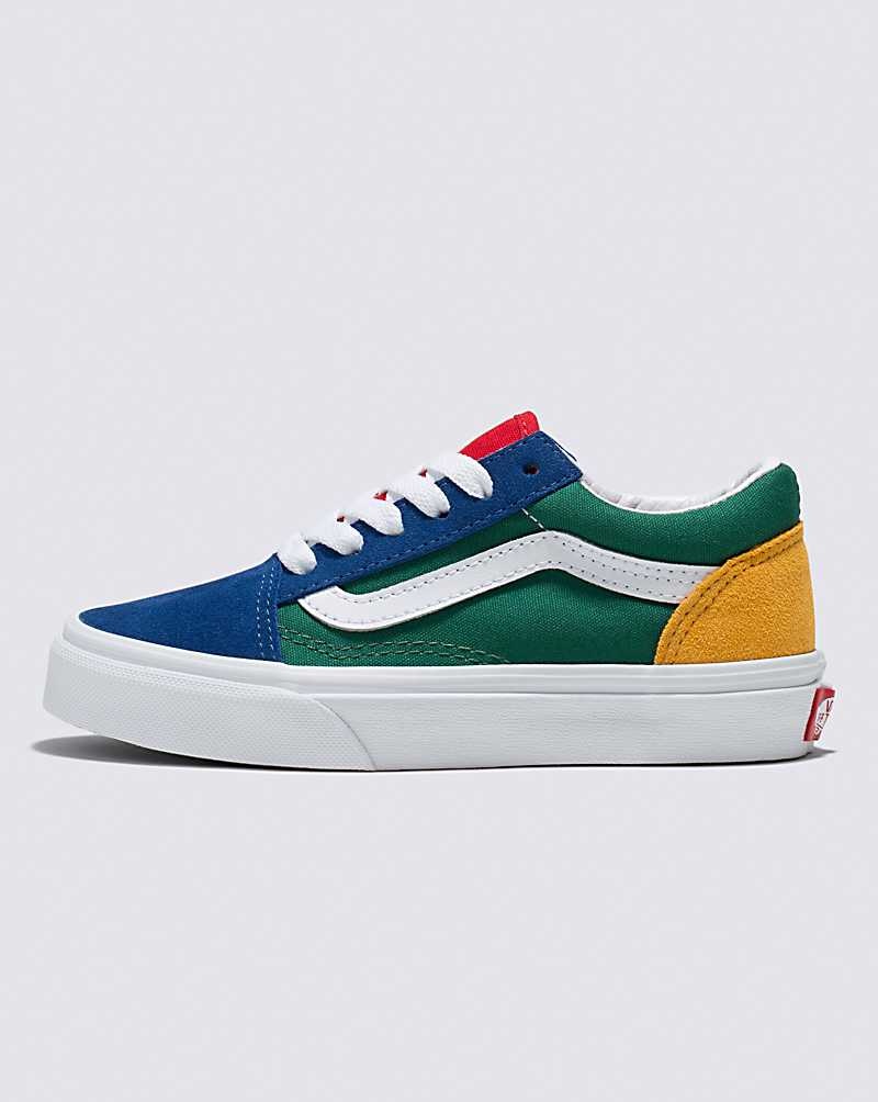 Vans Old Skool Vans Yacht Club Ayakkabı Çocuk Mavi Yeşil Sarı | Türkiye MAG035927