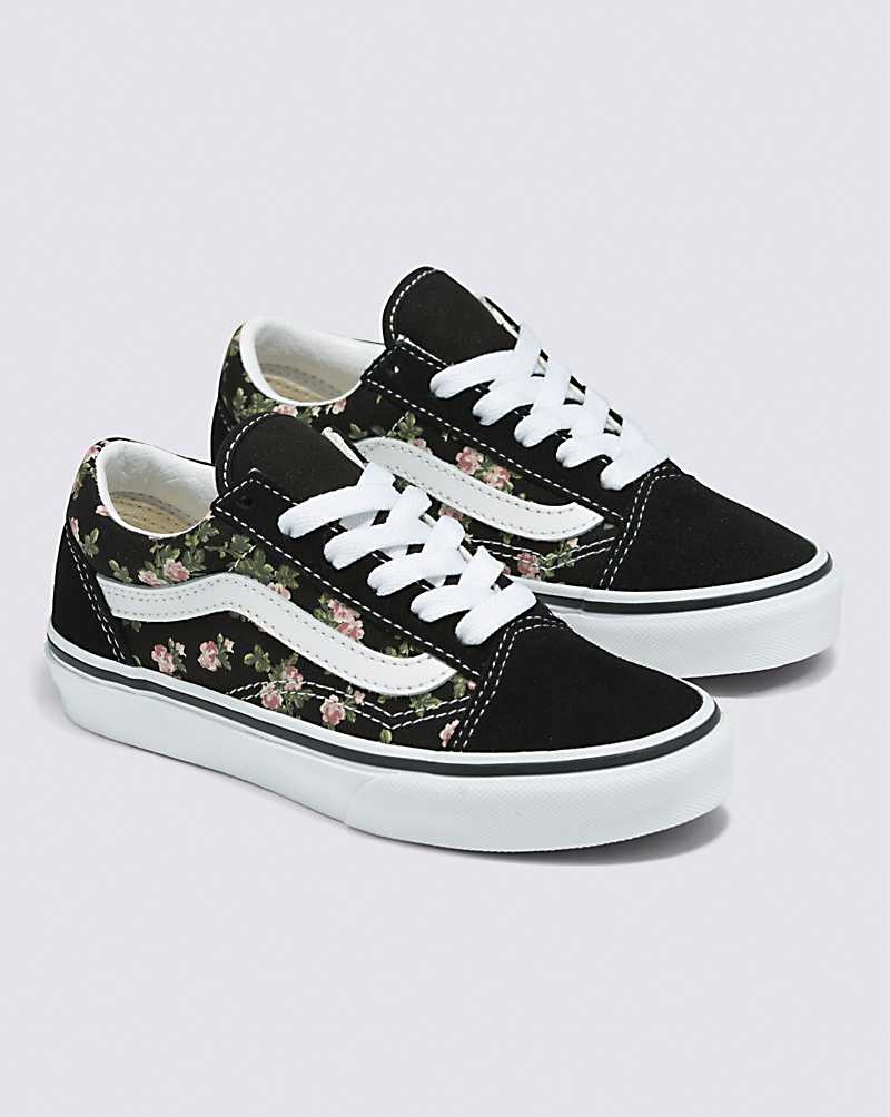 Vans Old Skool Wallflower Floral Ayakkabı Çocuk Siyah | Türkiye VGI385617