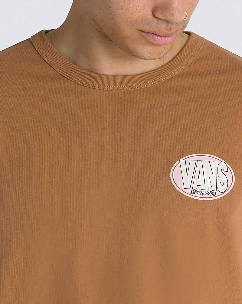 Vans Oval Logo Tişört Erkek Kahverengi | Türkiye EXO468019