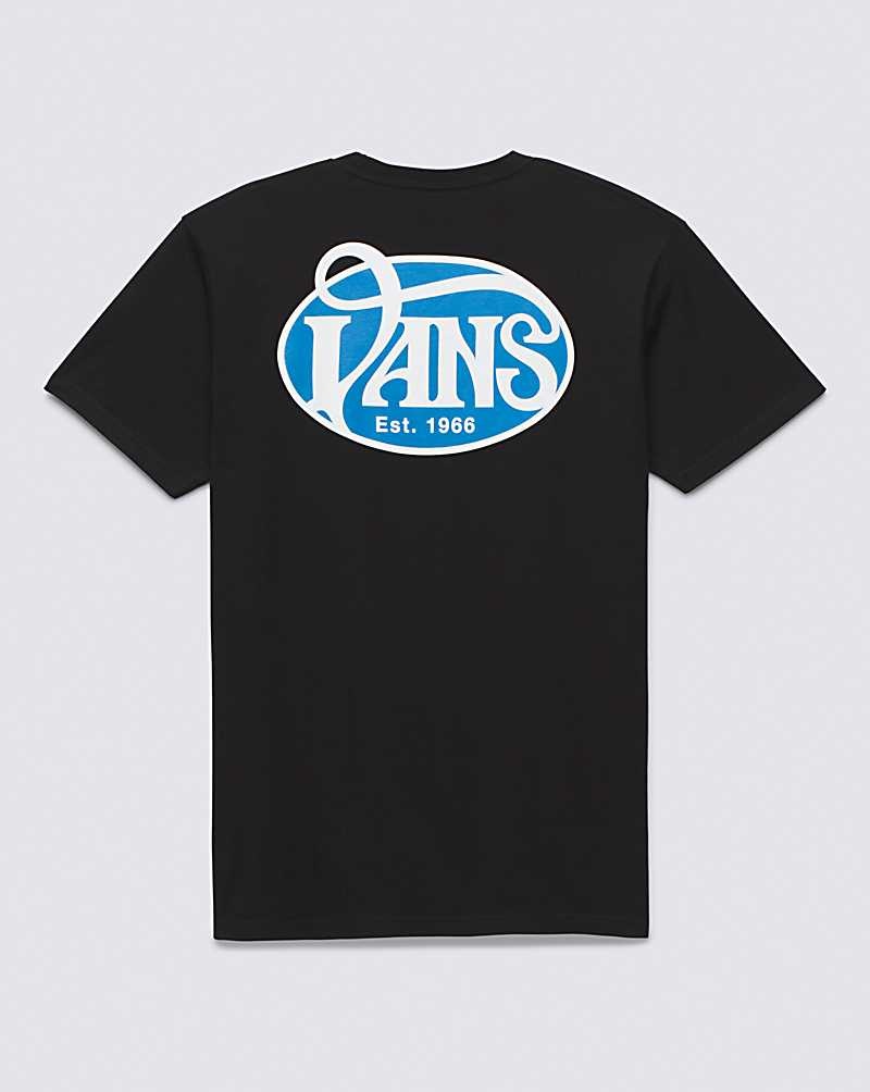 Vans Oval Script Tişört Erkek Siyah | Türkiye LVH125806