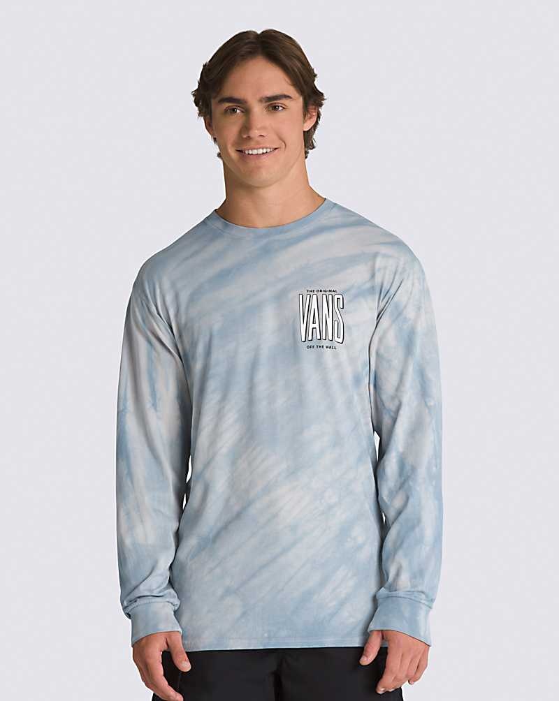 Vans Peaked Tie Dye Long Sleeve Tişört Erkek Mavi | Türkiye QML803517