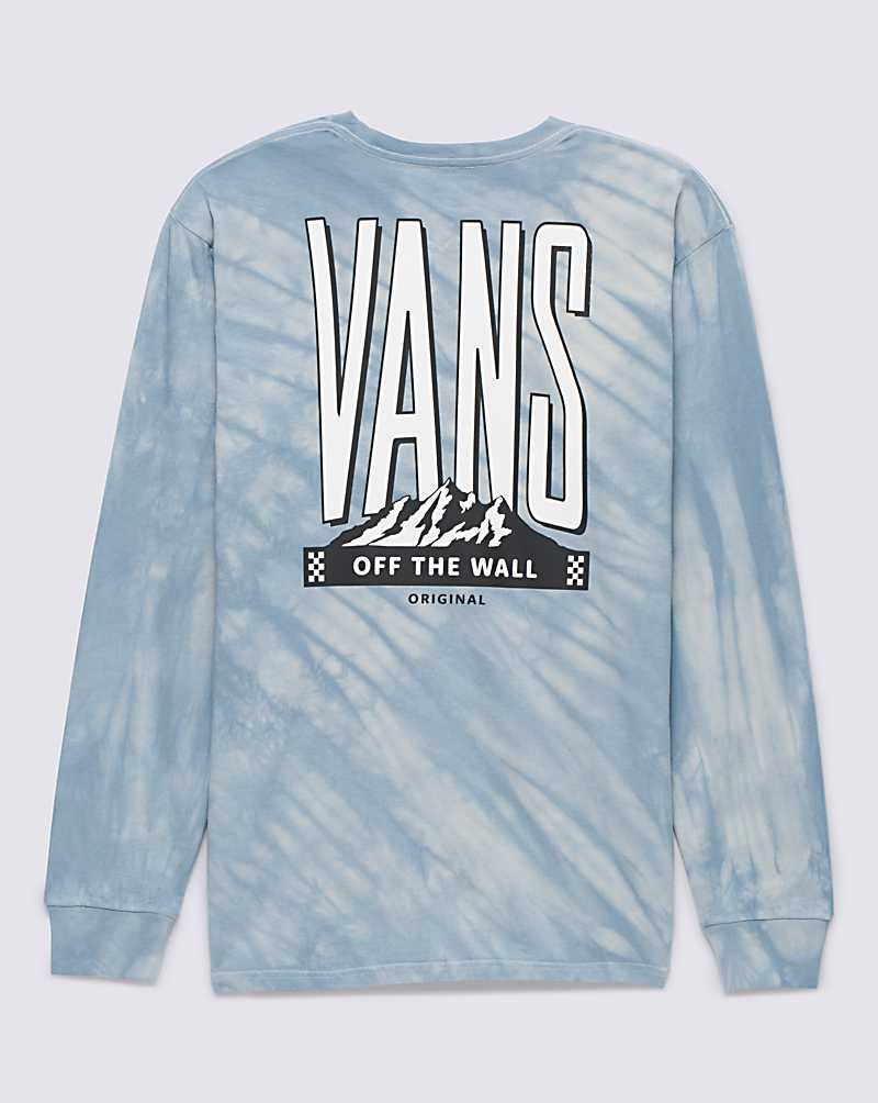 Vans Peaked Tie Dye Long Sleeve Tişört Erkek Mavi | Türkiye QML803517