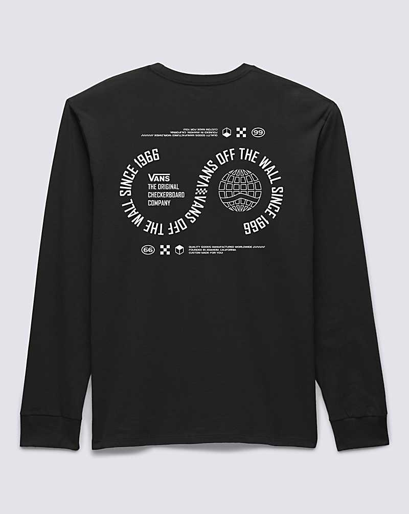 Vans Prestige Worldwide Long Sleeve Tişört Erkek Siyah | Türkiye WSC317254