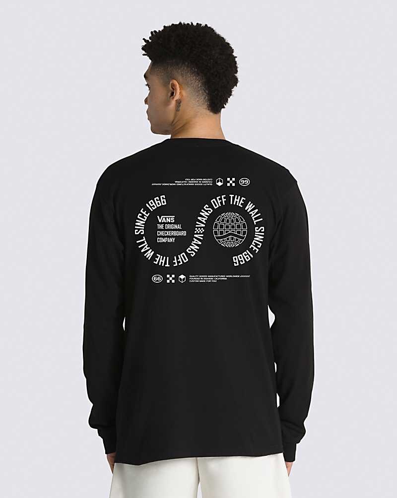 Vans Prestige Worldwide Long Sleeve Tişört Erkek Siyah | Türkiye WSC317254