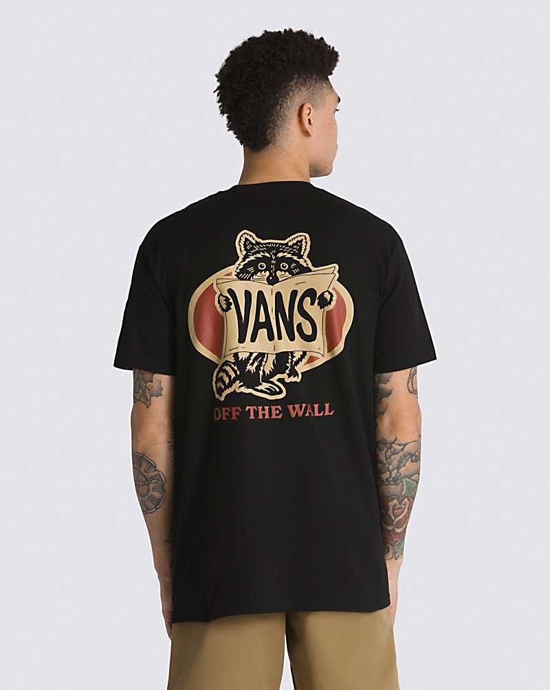 Vans Racoon Sign Tişört Erkek Siyah | Türkiye IRU625184