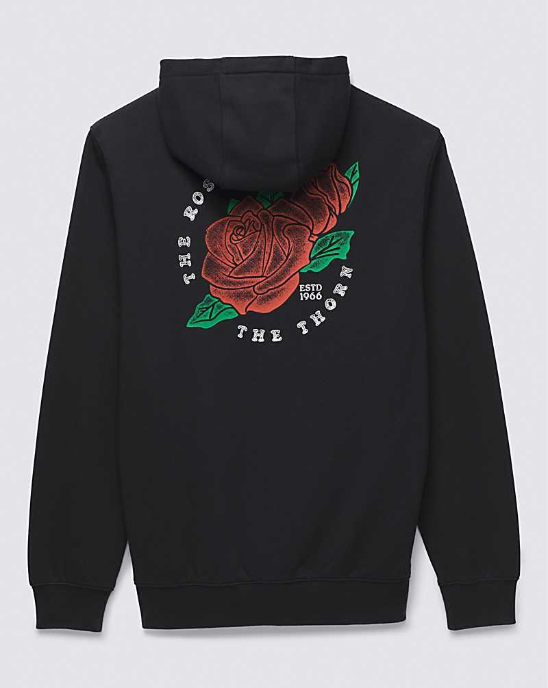 Vans Rose Rosette Full Zip Kapşonlu Erkek Siyah | Türkiye NSK529743