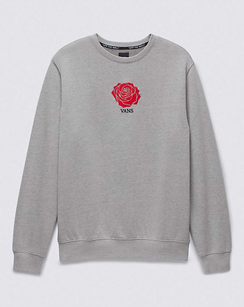 Vans Rose Script Crew Sweatshirt Erkek Gri | Türkiye UIC879463