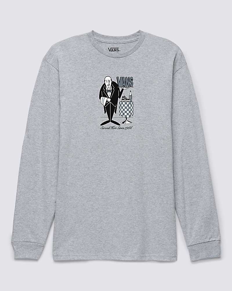 Vans Served Hot Long Sleeve Tişört Erkek Gri | Türkiye DWA487065