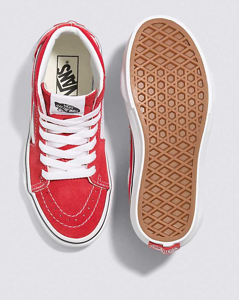 Vans Sk8-Hi Ayakkabı Çocuk Kırmızı Beyaz | Türkiye BIJ619720