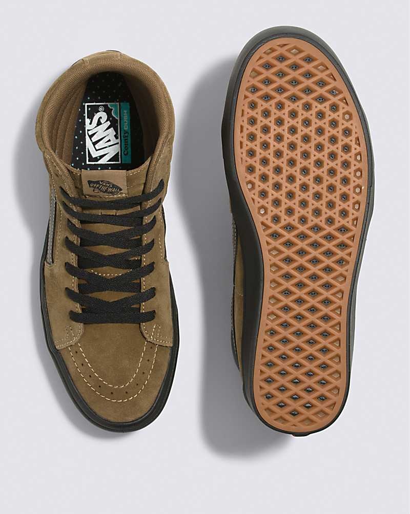 Vans Sk8-Hi ComfyCush Süet Ayakkabı Erkek Kahverengi | Türkiye TGL560781