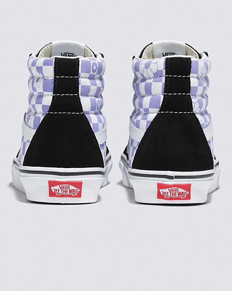 Vans Sk8-Hi Floral Check Ayakkabı Erkek Lavanta Siyah | Türkiye YUS083196