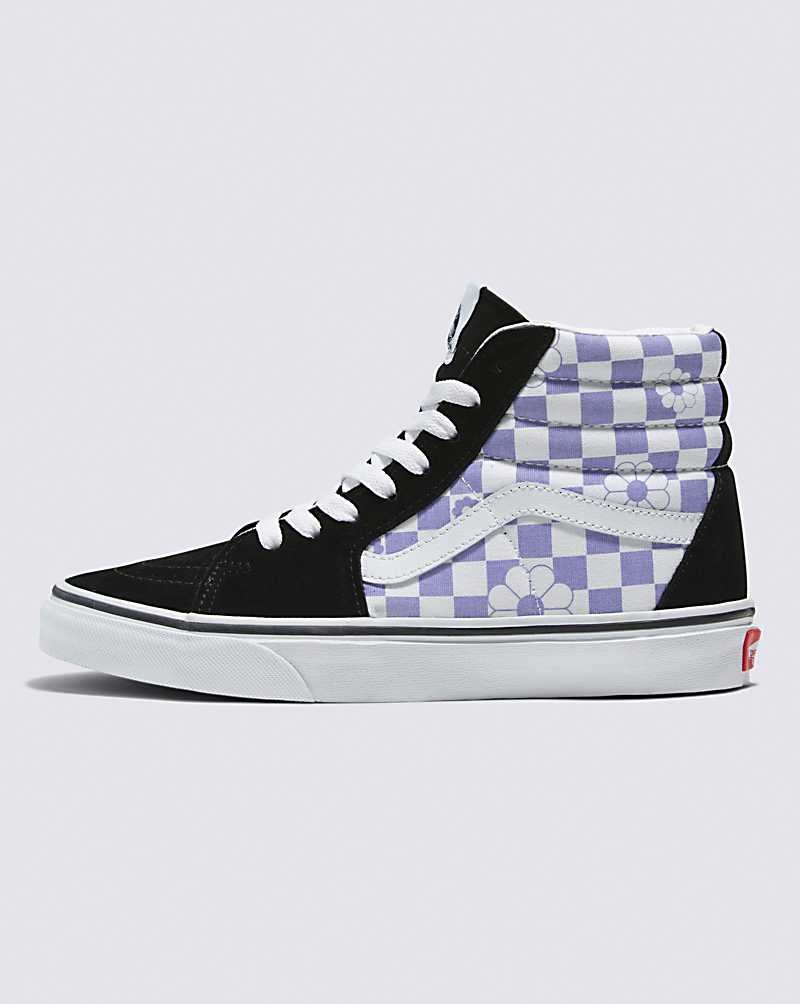 Vans Sk8-Hi Floral Check Ayakkabı Erkek Lavanta Siyah | Türkiye YUS083196