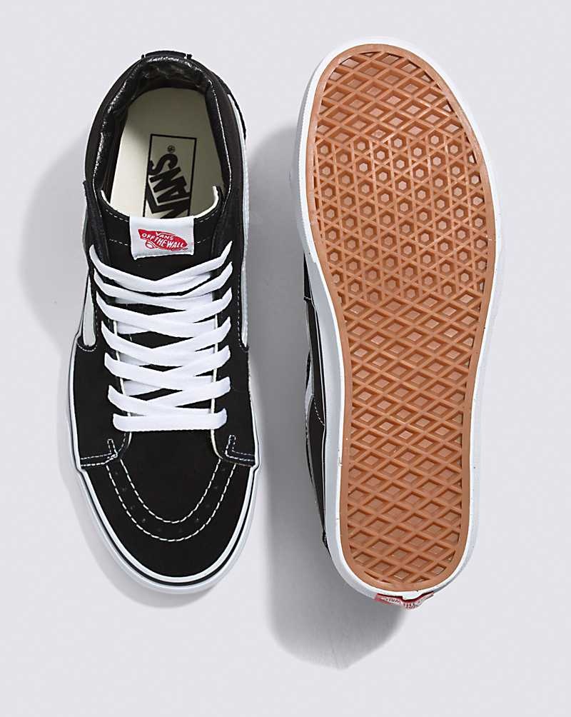 Vans Sk8-Hi Geniş Ayakkabı Kadın Siyah Beyaz | Türkiye HTI834076