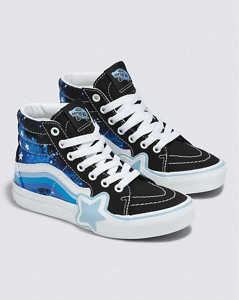 Vans Sk8-Hi Glow Rainbow Star Ayakkabı Çocuk Siyah Mavi | Türkiye TOD206874