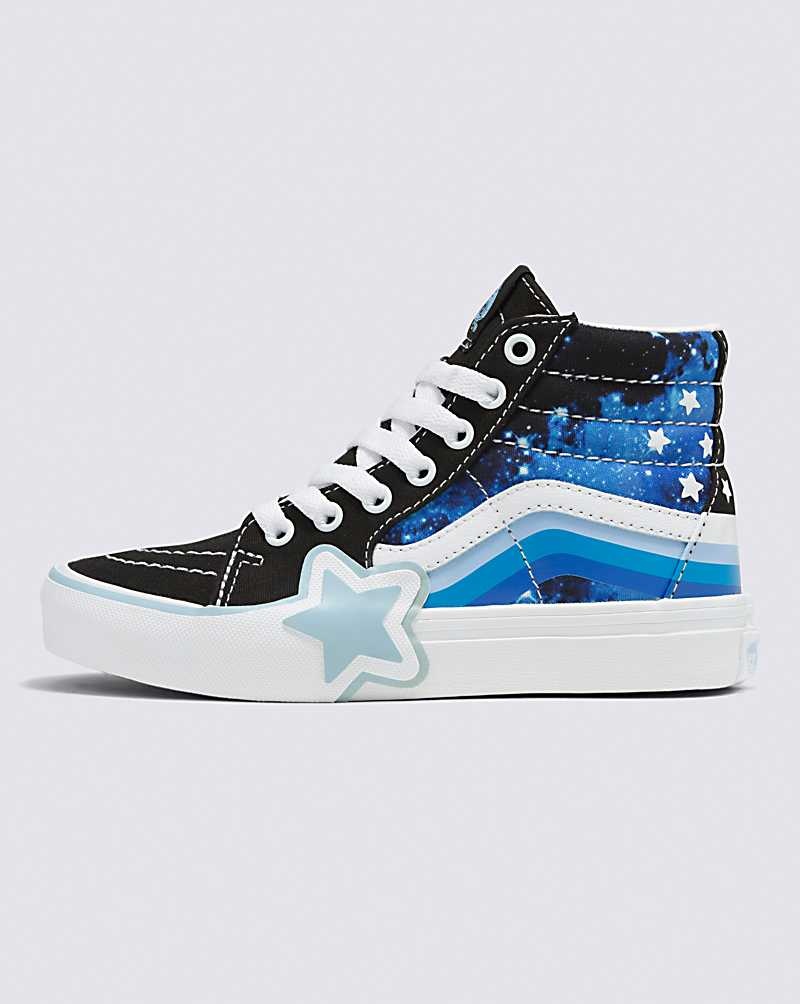 Vans Sk8-Hi Glow Rainbow Star Ayakkabı Çocuk Siyah Mavi | Türkiye TOD206874