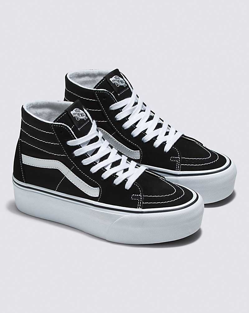 Vans Sk8-Hi Tapered Stackform Ayakkabı Kadın Siyah Beyaz | Türkiye LUD874563