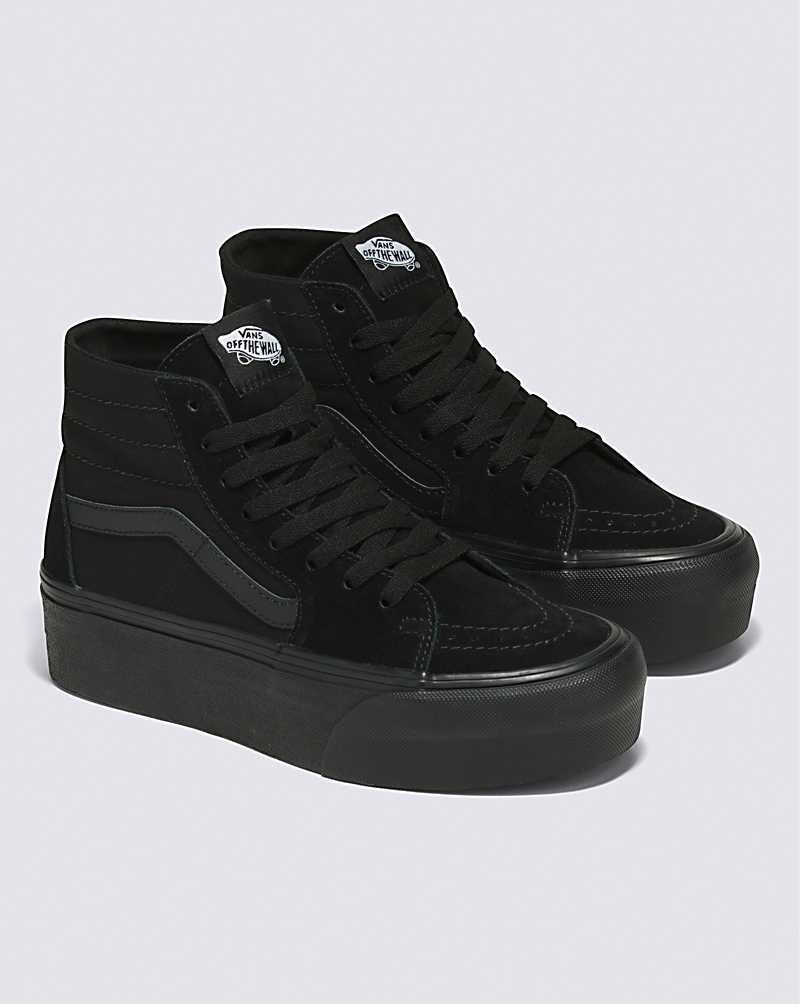 Vans Sk8-Hi Tapered Stackform Süet Kanvas Ayakkabı Kadın Siyah | Türkiye YSP016495