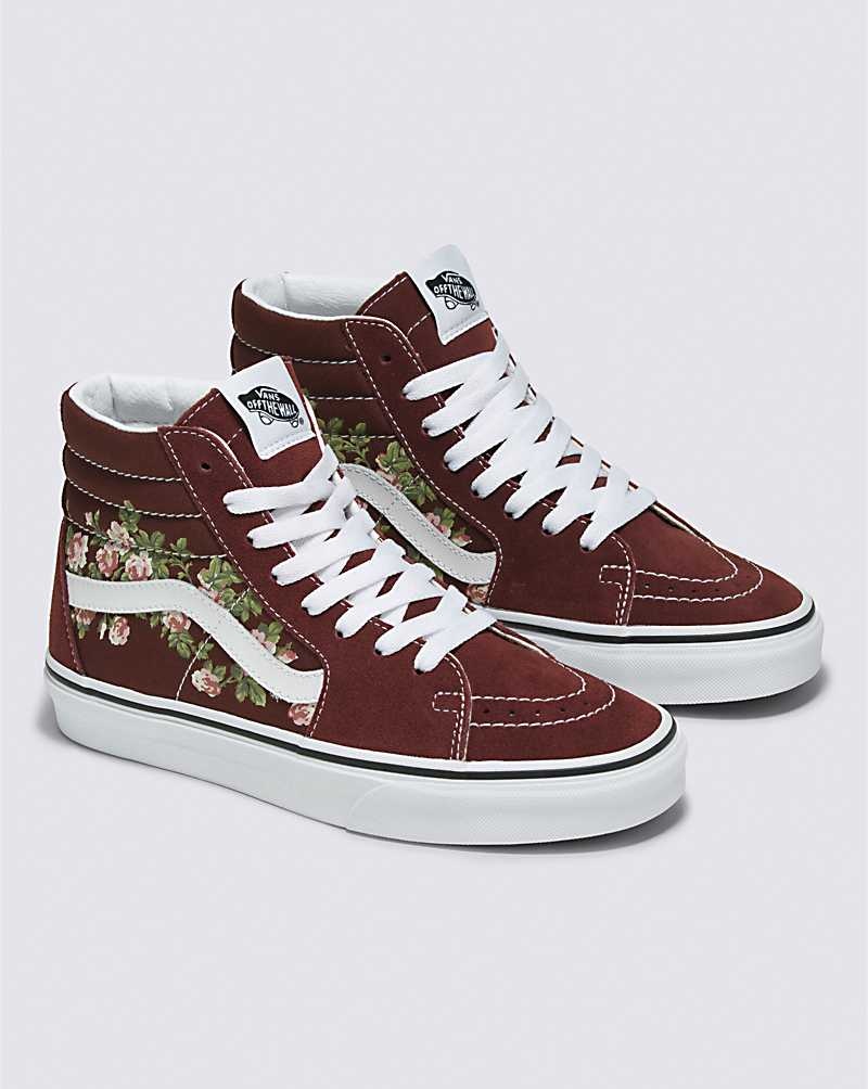 Vans Sk8-Hi Wallflower Floral Ayakkabı Erkek Çikolata | Türkiye OZA265107