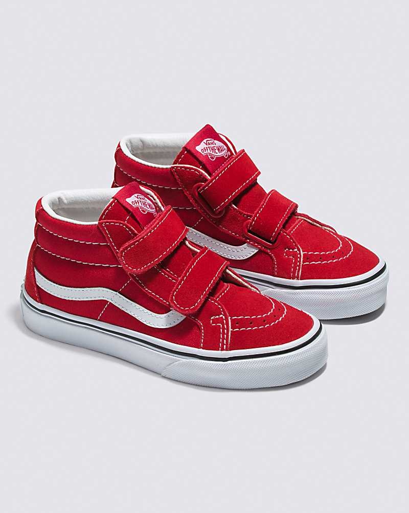 Vans Sk8-Mid Reissue V Ayakkabı Çocuk Kırmızı Beyaz | Türkiye JNW041785