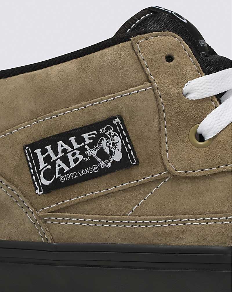 Vans Skate Half Cab Pig Süet Kaykay Ayakkabısı Kadın Zeytin Yeşili Siyah | Türkiye KWJ706345