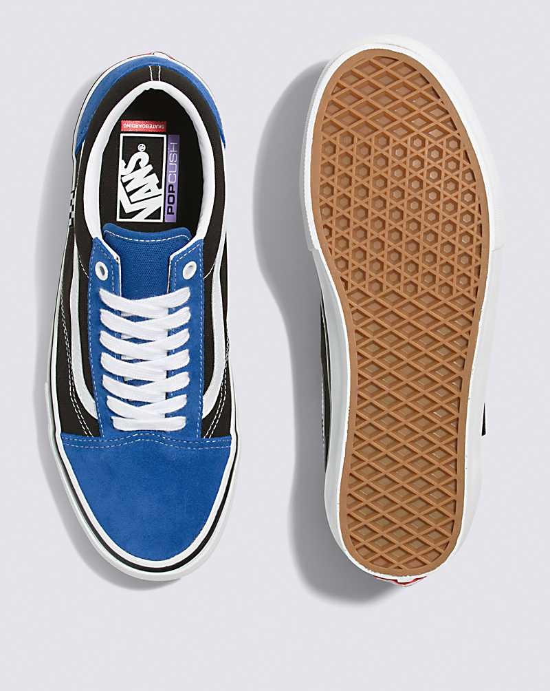 Vans Skate Old Skool Kaykay Ayakkabısı Erkek Mavi Siyah Beyaz | Türkiye YKN290345