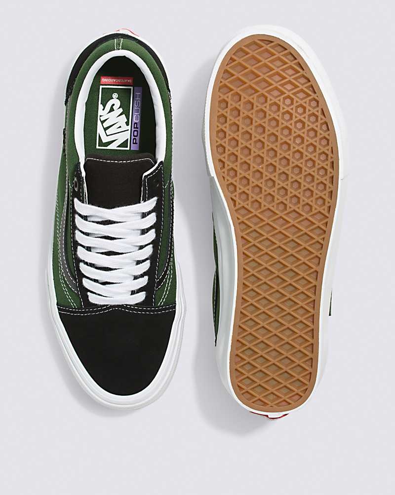 Vans Skate Old Skool Safari Kaykay Ayakkabısı Kadın Siyah Yeşil | Türkiye YOX715842