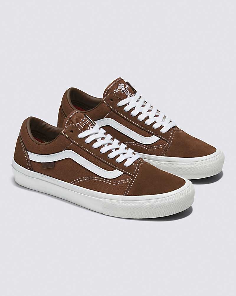 Vans Skate Old Skool X Nick Michel Kaykay Ayakkabısı Kadın Kahverengi Beyaz | Türkiye FWN352716