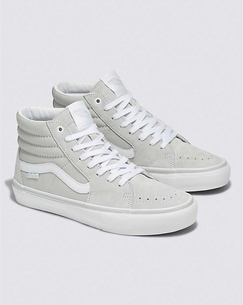 Vans Skate Sk8-Hi Kaykay Ayakkabısı Erkek Açık Gri Beyaz | Türkiye WZL405981