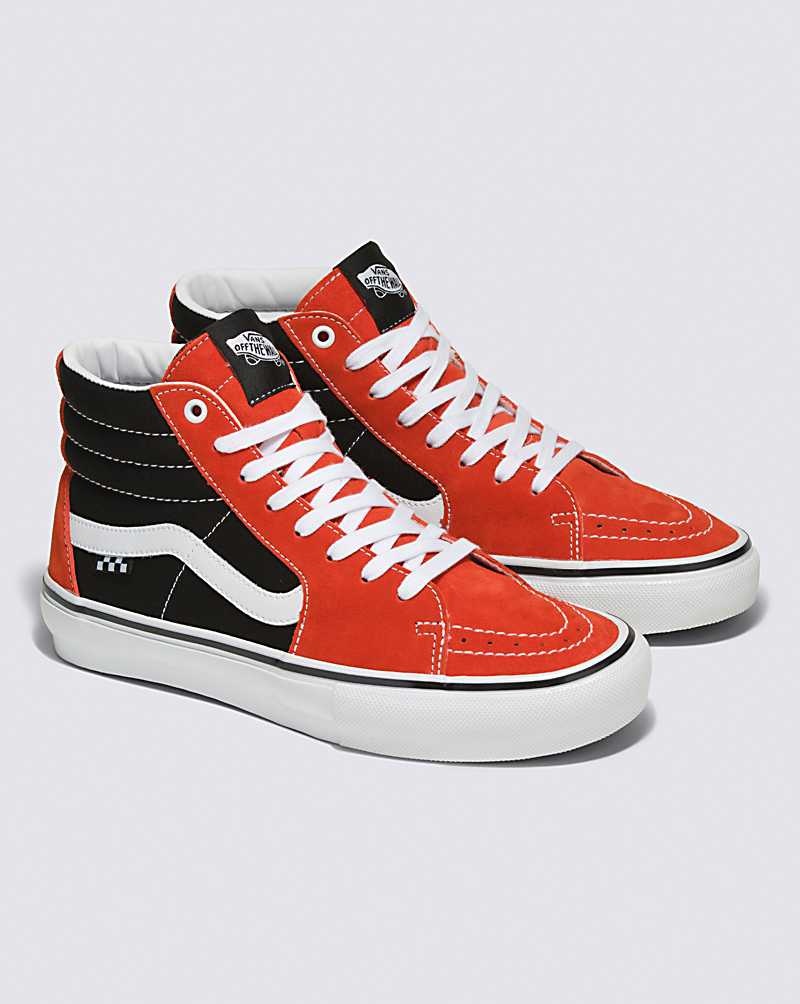 Vans Skate Sk8-Hi Kaykay Ayakkabısı Erkek Kırmızı Siyah | Türkiye LYI504629