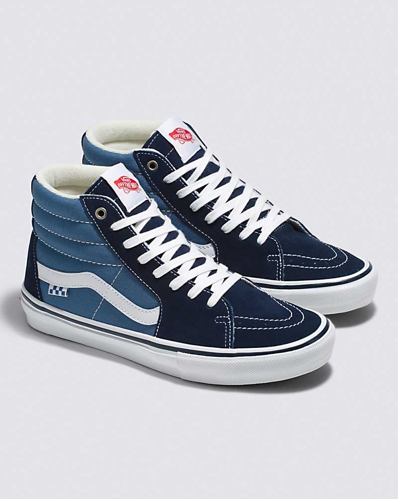 Vans Skate Sk8-Hi Kaykay Ayakkabısı Erkek Lacivert Beyaz | Türkiye LPE293604