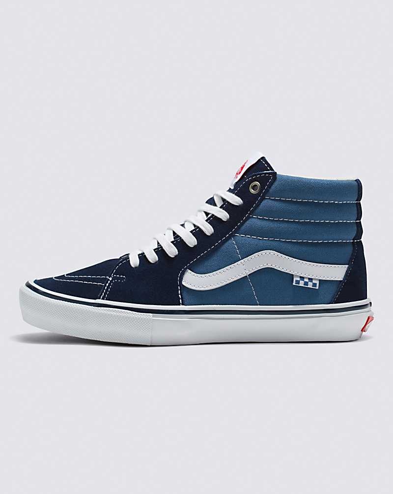 Vans Skate Sk8-Hi Kaykay Ayakkabısı Erkek Lacivert Beyaz | Türkiye LPE293604