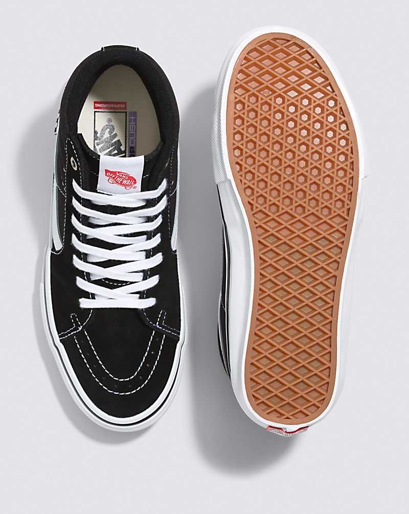 Vans Skate Sk8-Hi Kaykay Ayakkabısı Erkek Siyah Beyaz | Türkiye ZGO236410