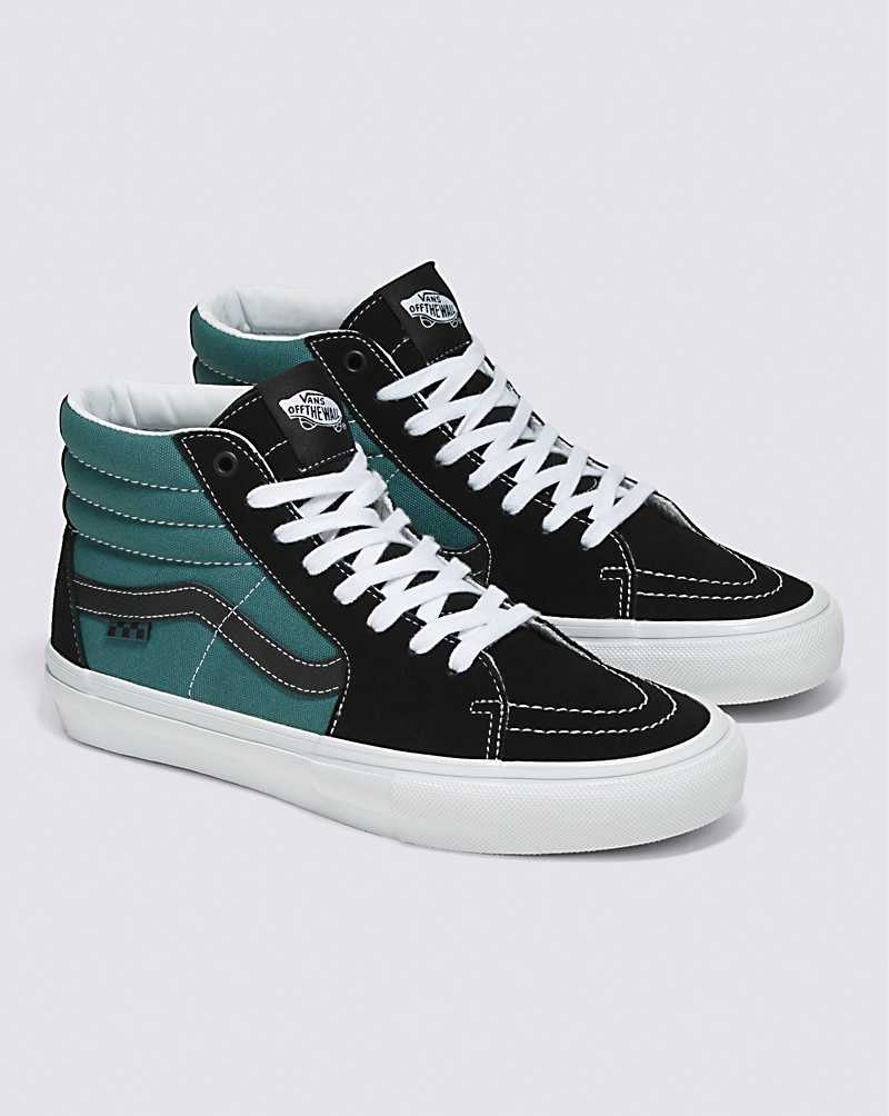 Vans Skate Sk8-Hi Safari Kaykay Ayakkabısı Kadın Siyah Turkuaz | Türkiye BEF095137