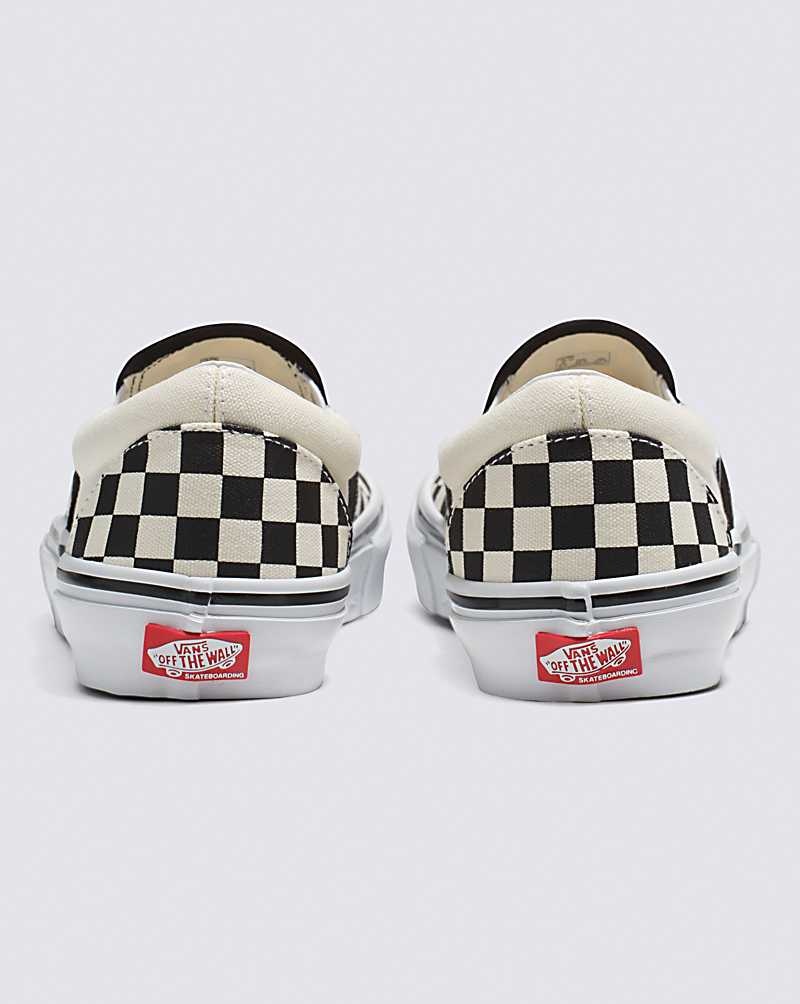 Vans Skate Slip-On Checkerboard Kaykay Ayakkabısı Kadın Siyah Beyaz | Türkiye ITW160958