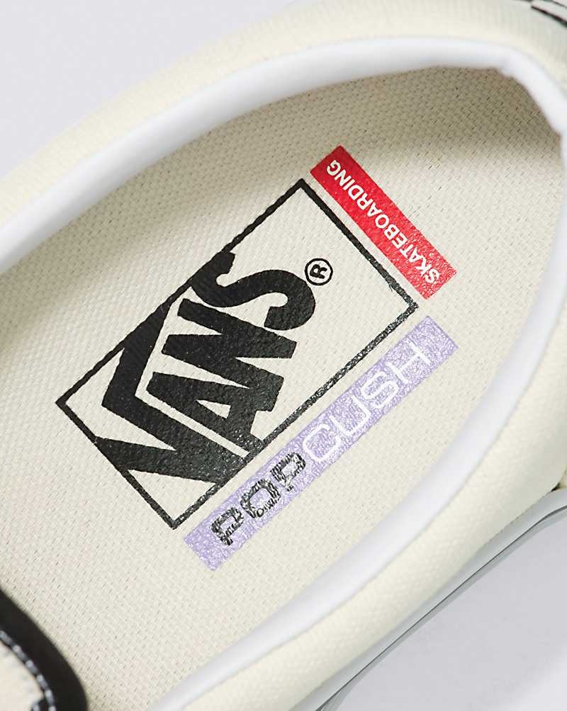 Vans Skate Slip-On Checkerboard Kaykay Ayakkabısı Kadın Siyah Beyaz | Türkiye ITW160958