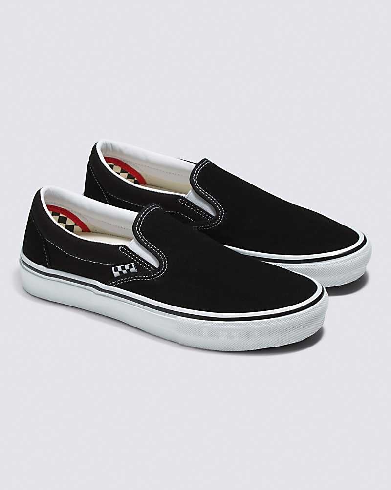 Vans Skate Slip-On Kaykay Ayakkabısı Erkek Siyah Beyaz | Türkiye OMA206185