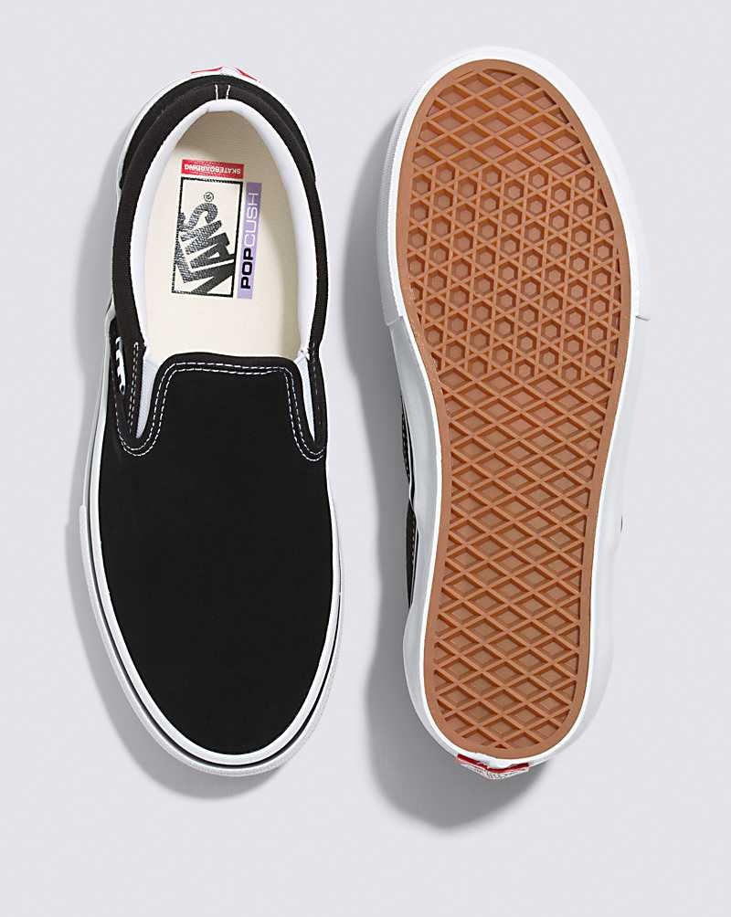 Vans Skate Slip-On Kaykay Ayakkabısı Erkek Siyah Beyaz | Türkiye OMA206185