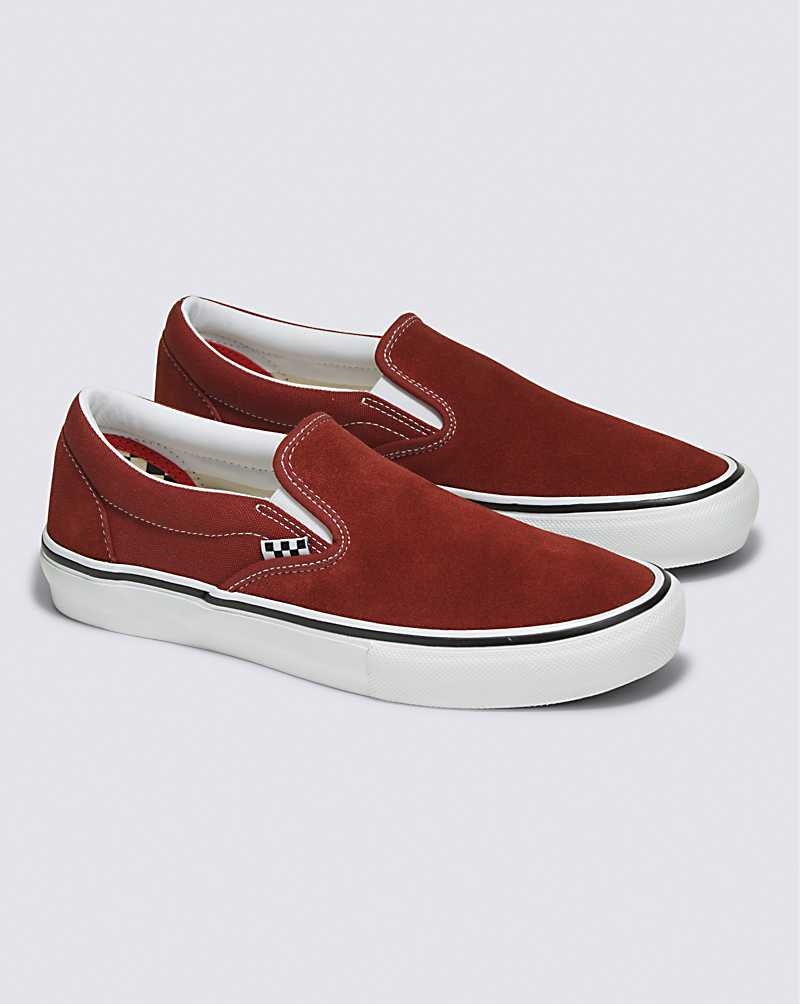 Vans Skate Slip-On Kaykay Ayakkabısı Kadın Koyu Kırmızı | Türkiye PEG095218